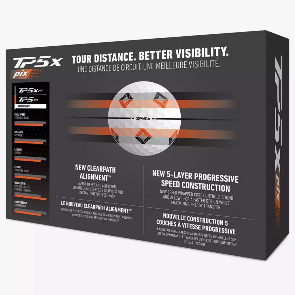 New TaylorMade TP5x Pix Golf Balls 12 Pack Dozen ClearPath Speed Wrapped Core