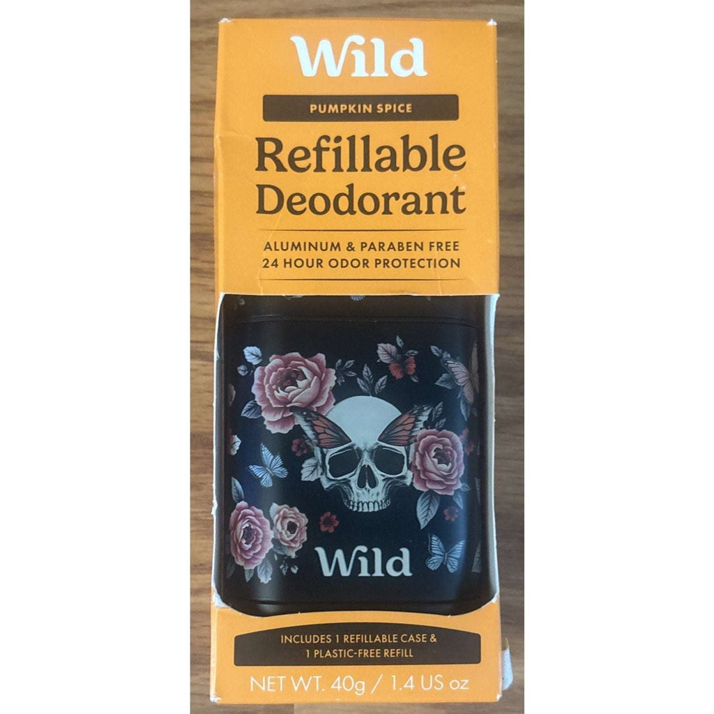 Wild Cosmetics - Refillable Skull & Roses Case with Pumpkin Spice- Aluminum Free