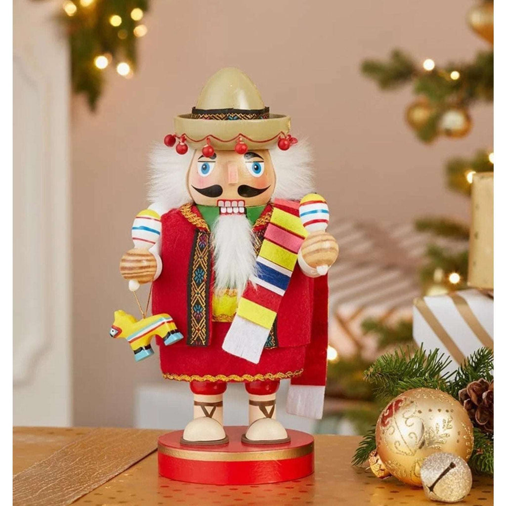 Kurt Adler Chubby Mexican Wooden Nutcracker Christmas Handcrafted 10.25 Inch