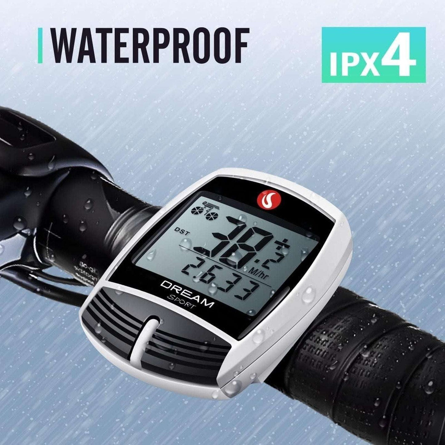 DREAM SPORT Bike Computer 16-Function Waterproof Bicycle Speedometer & Odometer
