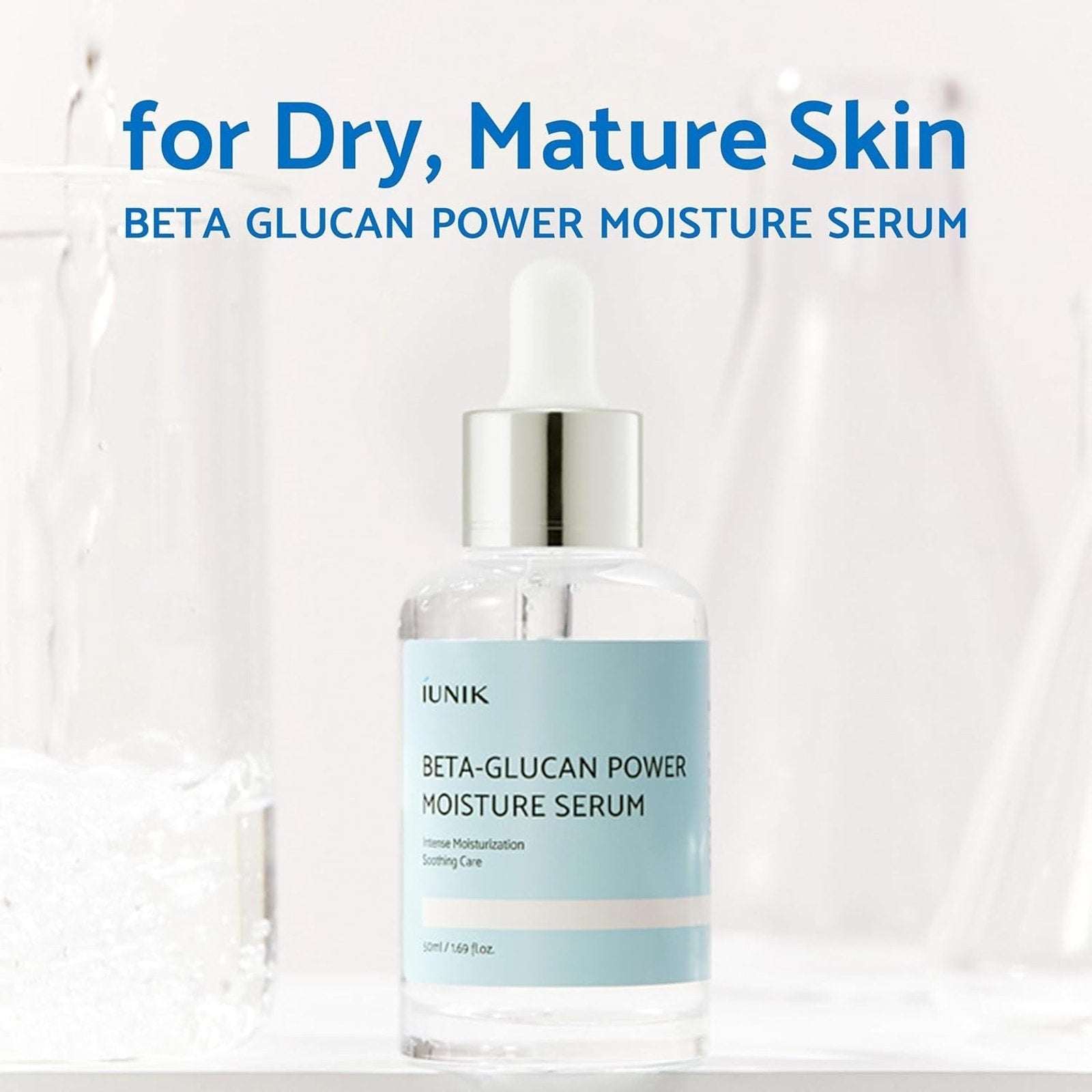 iUNIK Beta Glucan Daily Moisture Cream & Power Moisture Serum 60ml 50ml K-Beauty