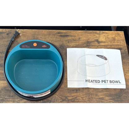 35W Heated Pet Water Bowl Waterproof Thermostatically Control AntiChew Cord 2.2L