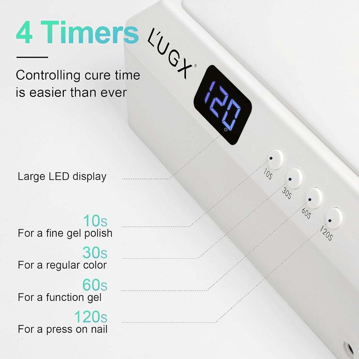 L'UGX 72W LED UV Nail Dryer Gel Polish Curing Lamp w/ Manicure Armrest Pillowtop