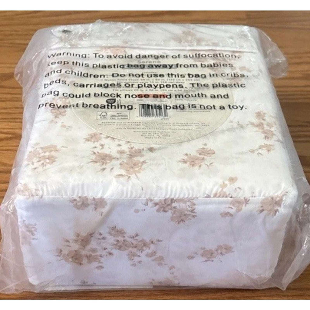 BEARPAW Serene Cooling Queen Sz Sheet Set Morris Dainty Floral Blush Pink/White