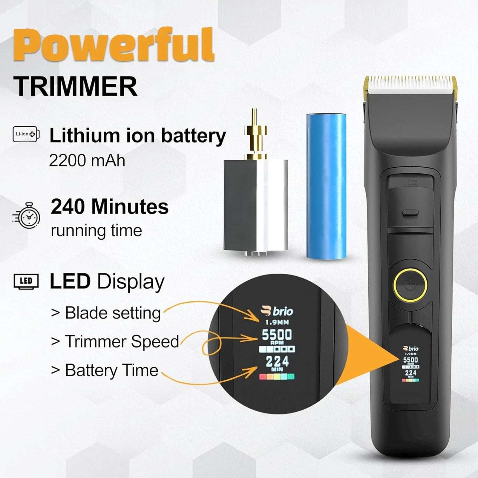 Brio Beardscape V2 Beard & Body Trimmer Cordless w/ Low Friction Ceramic Blade