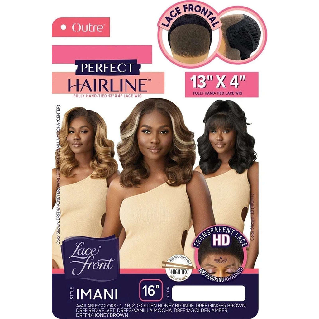 Outre Perfect Hairline Synthetic Hair 13X4 HD Lace Front Wig IMANI #1 Jet Black