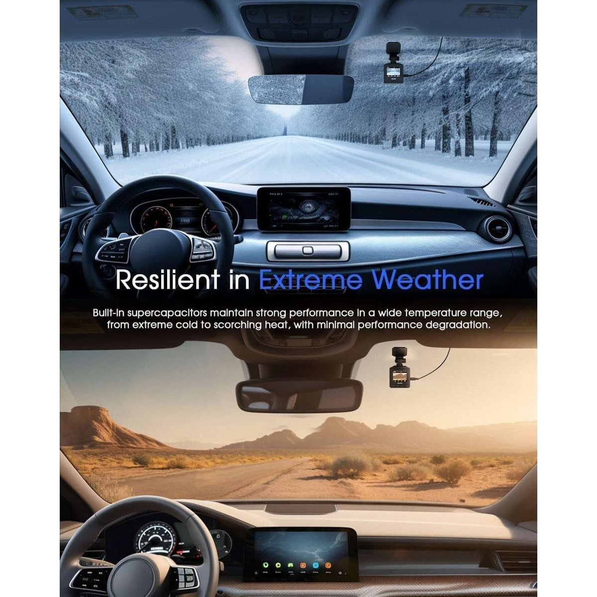 Avylet A1 Dash Cam WiFi 2K w/ APP, External GPS, WDR Night Vision, Loop Record +