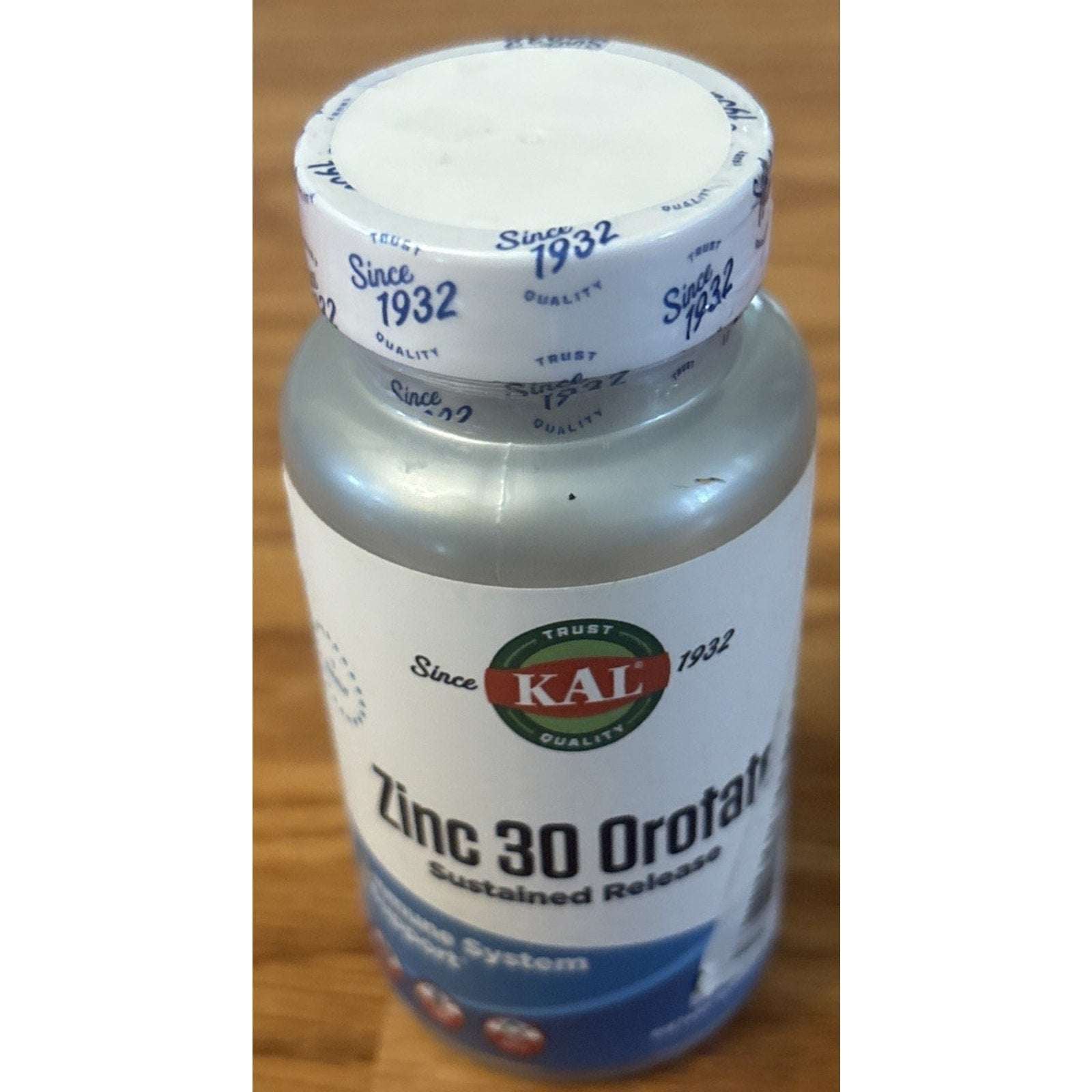 KAL Zinc 30 Orotate Sustained Release 30 mg 90 Tablets Immune System Support
