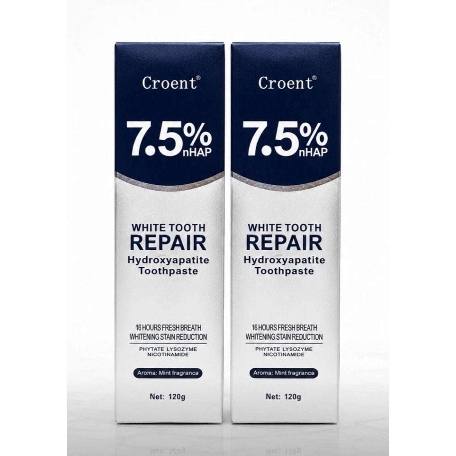 Croent 7.5% nHAP White Tooth Repair Hydroxyapatite Toothpaste NEW Lot of 2 Tubes