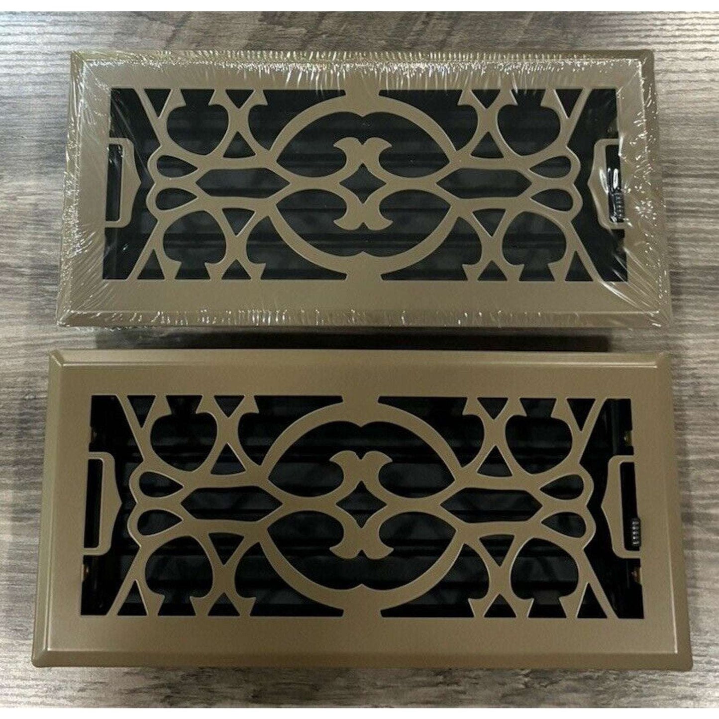 2-Pk 4" X 10" Floor Vent Registers Decorative Heavy Duty Floor Air Covers Bronze