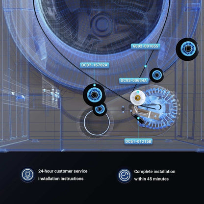 Samsung DV40J3000EW/A2 DV42H5000EW/A3 Dryer Drum Belt Pulley & Rollers Kit