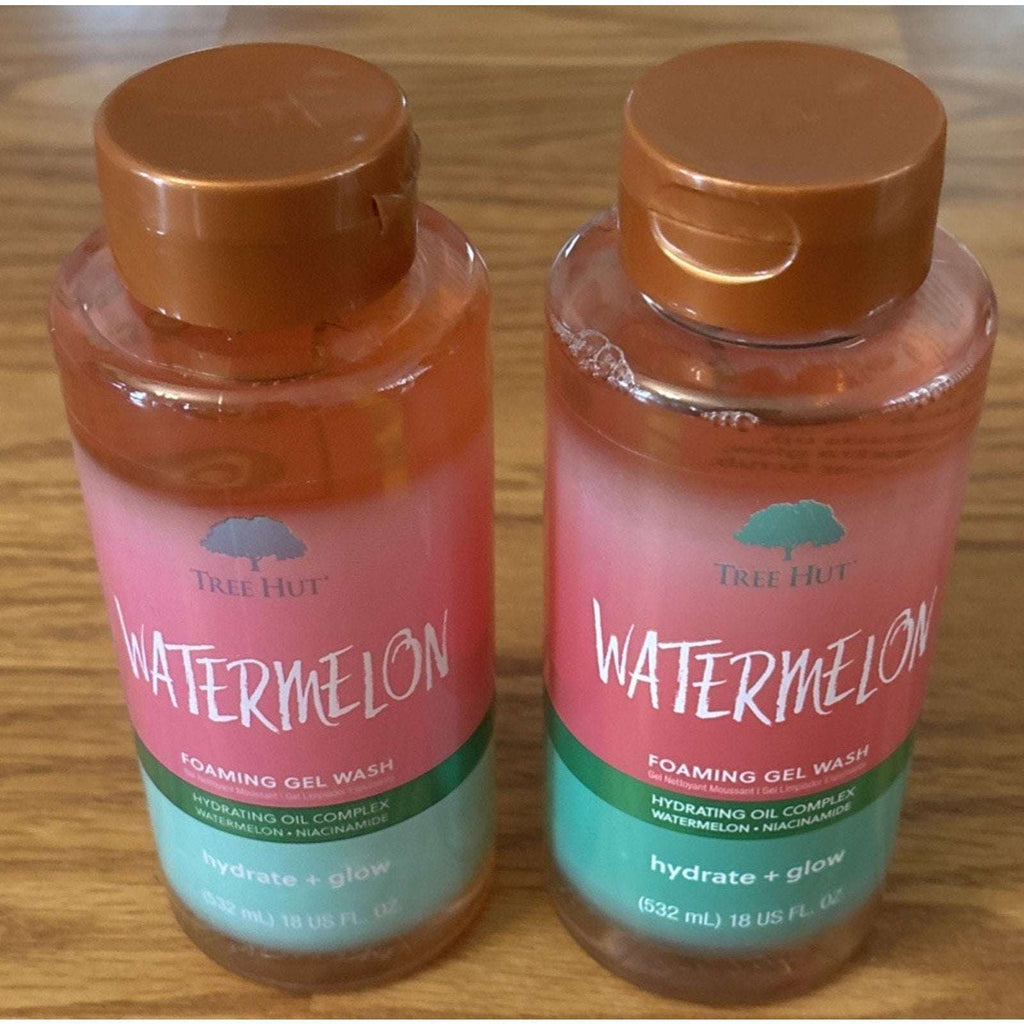 2 x Tree Hut Watermelon HYDRATE & GLOW Moisturizing Foaming Gel Wash w Aloe 18oz
