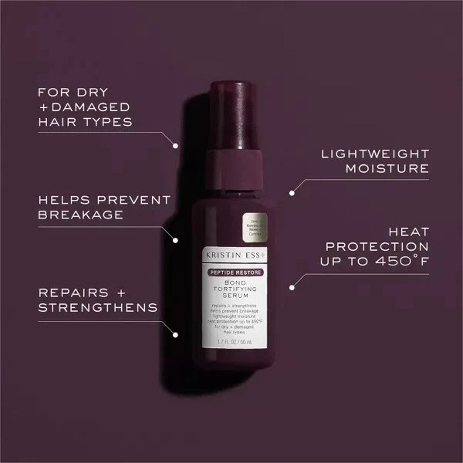 Kristin Ess+ Peptide Restore Bond Repair & Strengthening Hair Serum Heat Protect