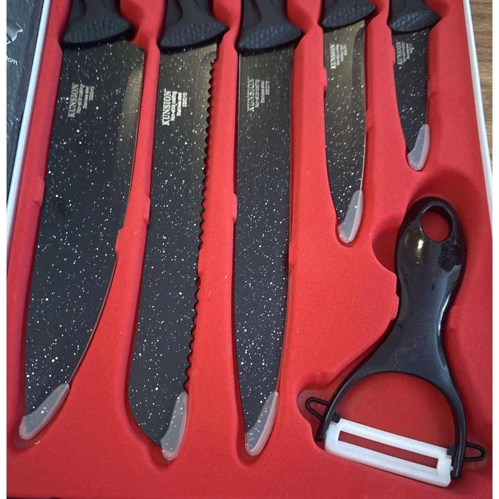 Culinary Knife Set KUNSION KS-6620 Non Stick, Anti-Slip ZEP-LINE 6 Piece Set