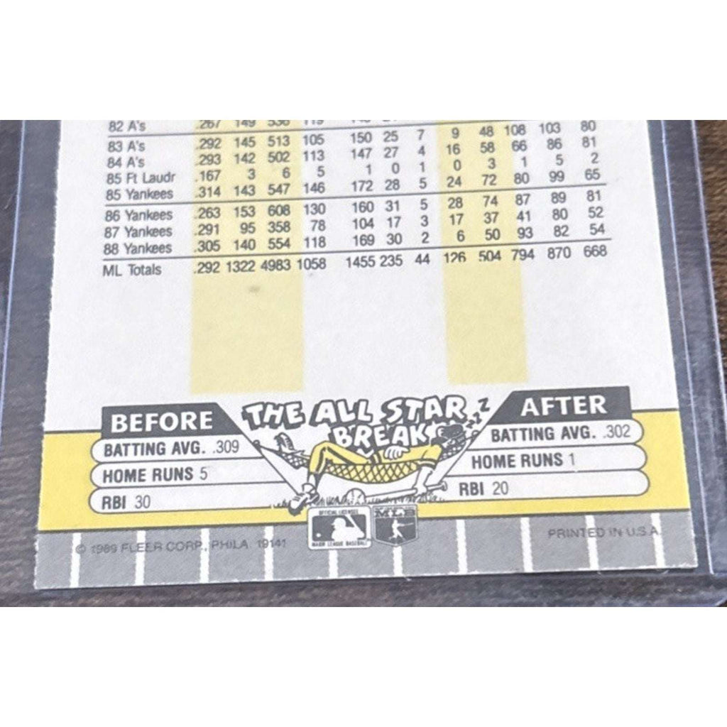 1989 FLEER #254 RICKEY HENDERSON - YANKEES - From Pack to Sleeve - MLB Baseball