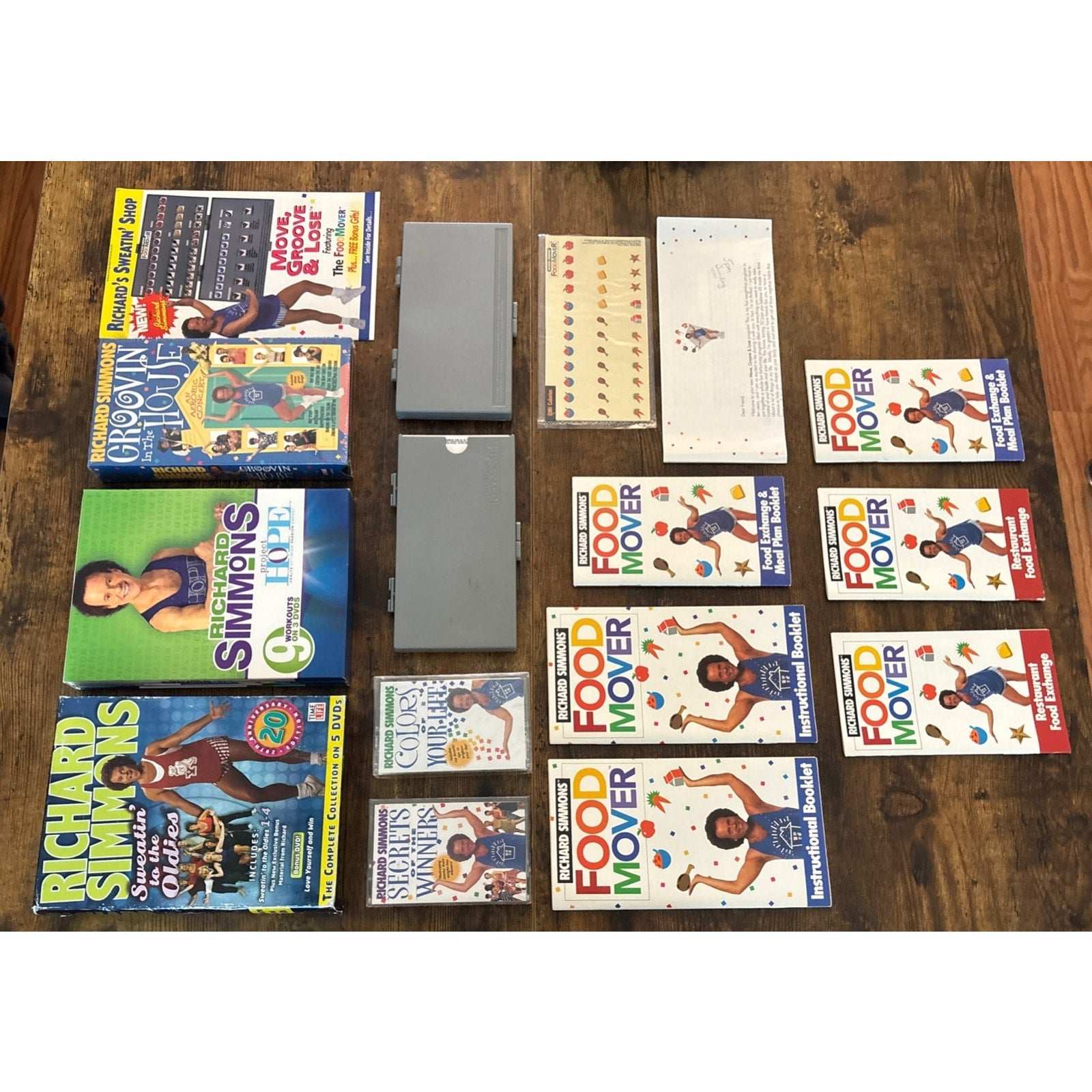 HUGE Richard Simmons LOT - Food Mover Kit, Sweatin to Oldies, Groovin In The Hou