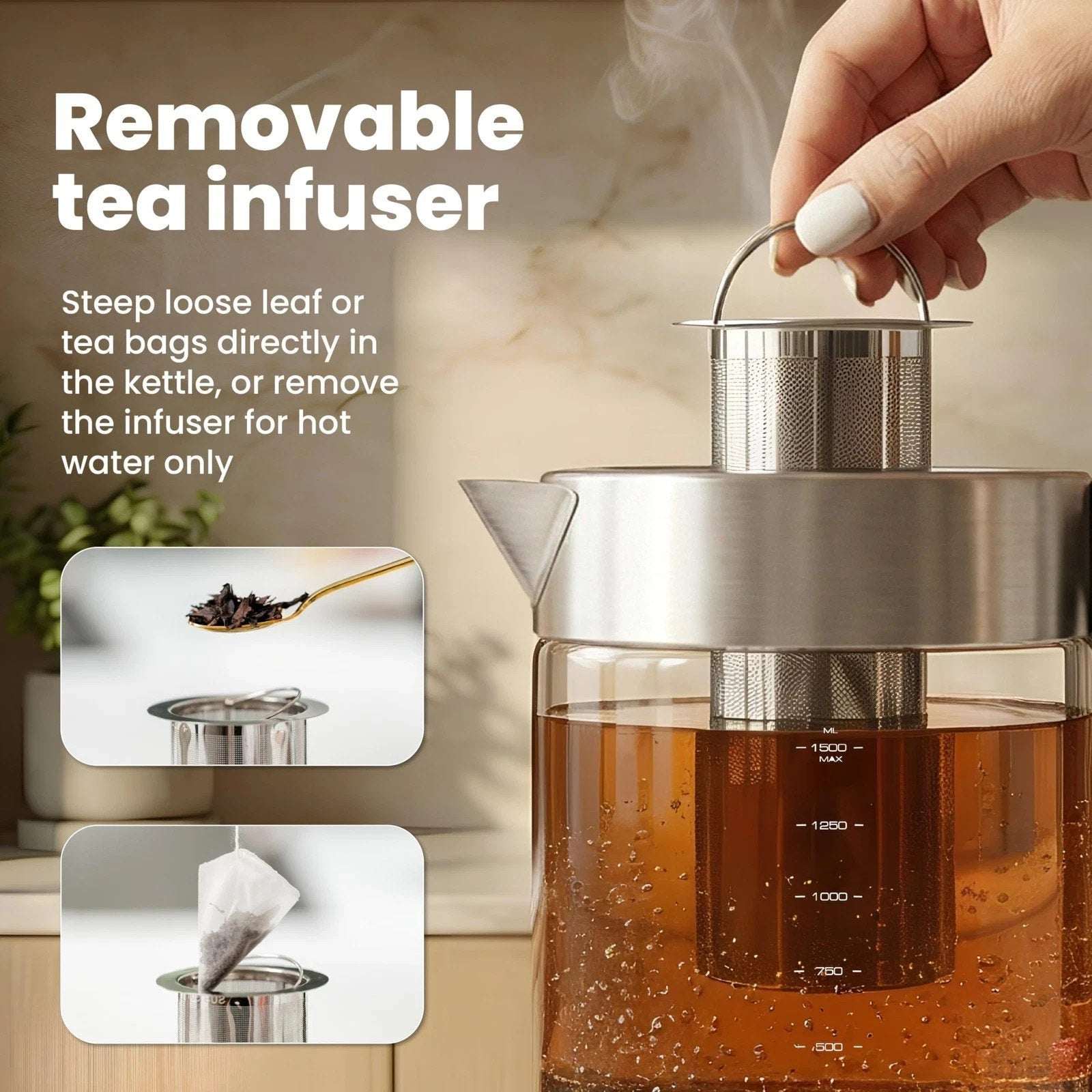 VIANTE Digital Electric Tea Kettle Infuser Temperature Control Keep Warm KET-100