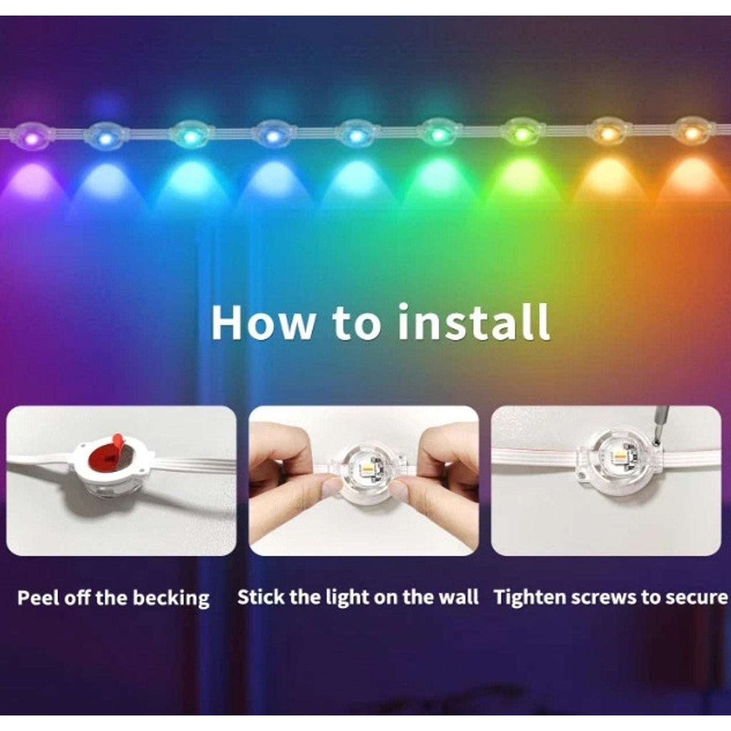 200Ft Permanent Outdoor RGB Smart Eaves Lights w App & Remote Control Waterproof