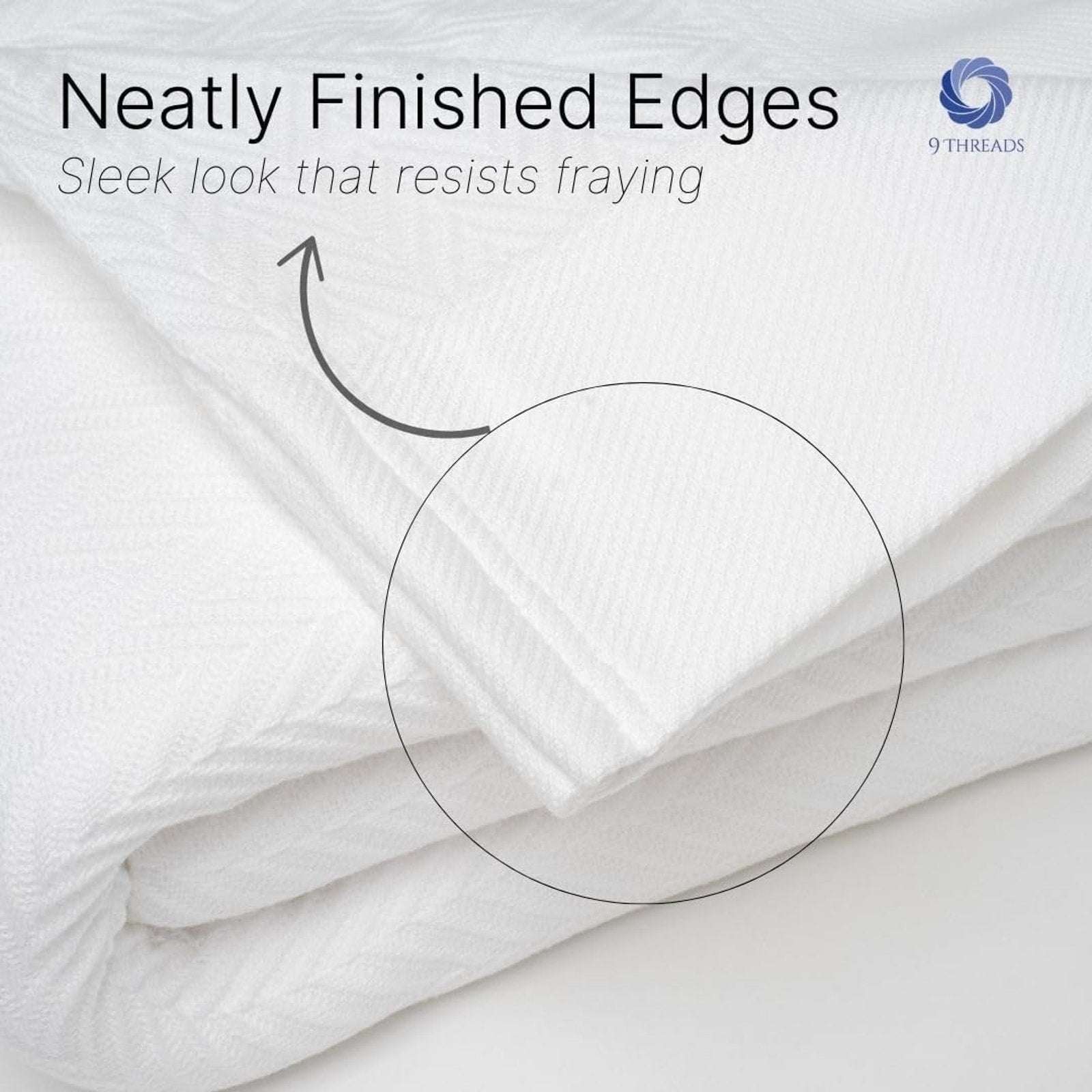 100% Pure Cotton Luxury King Size 108"X90" White Herringbone Blanket MadeinIndia