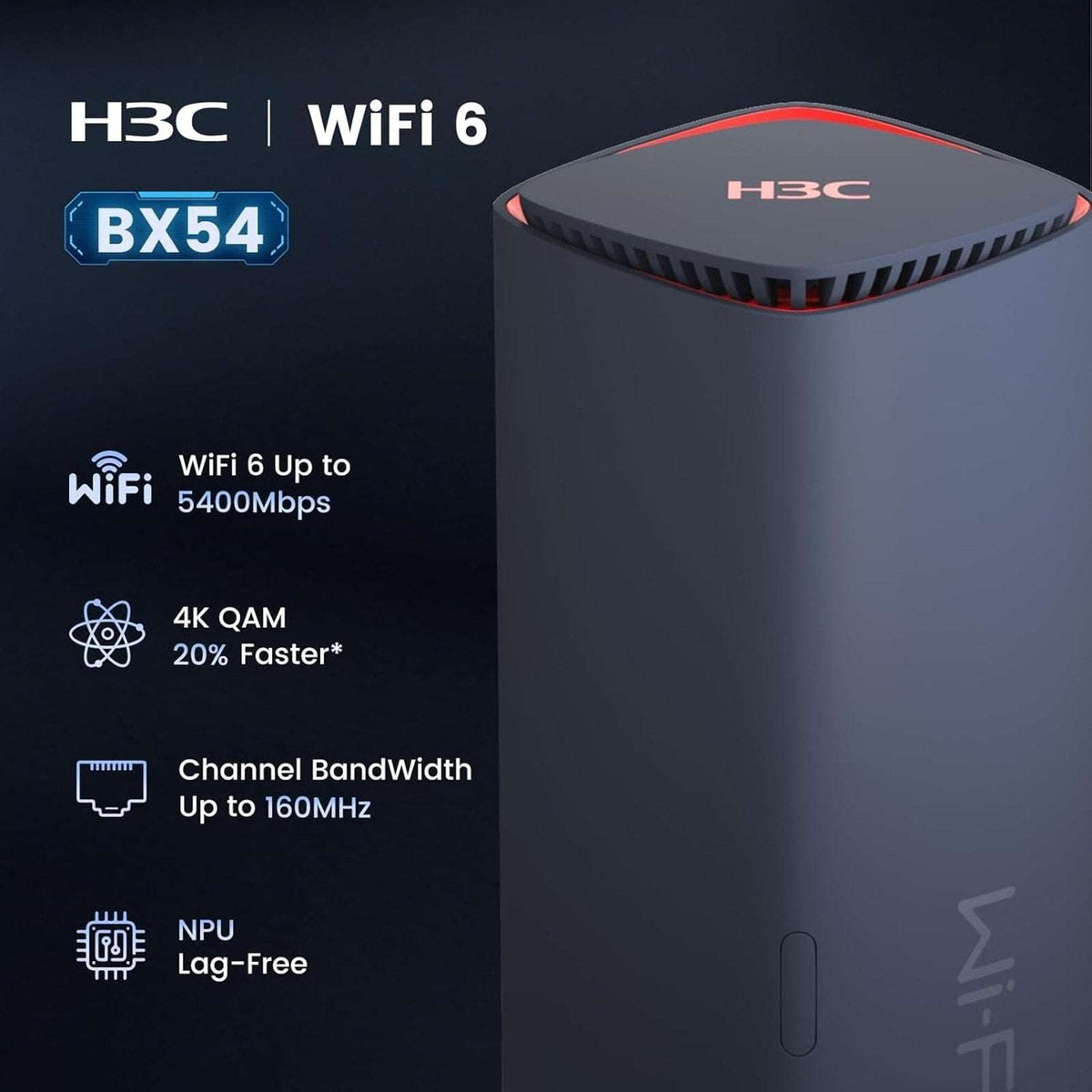 H3C Magic BX54 AX5400 5400Mbps Dual-Band Gigabit Wi-Fi 6 Router 4K QAM Qualcomm