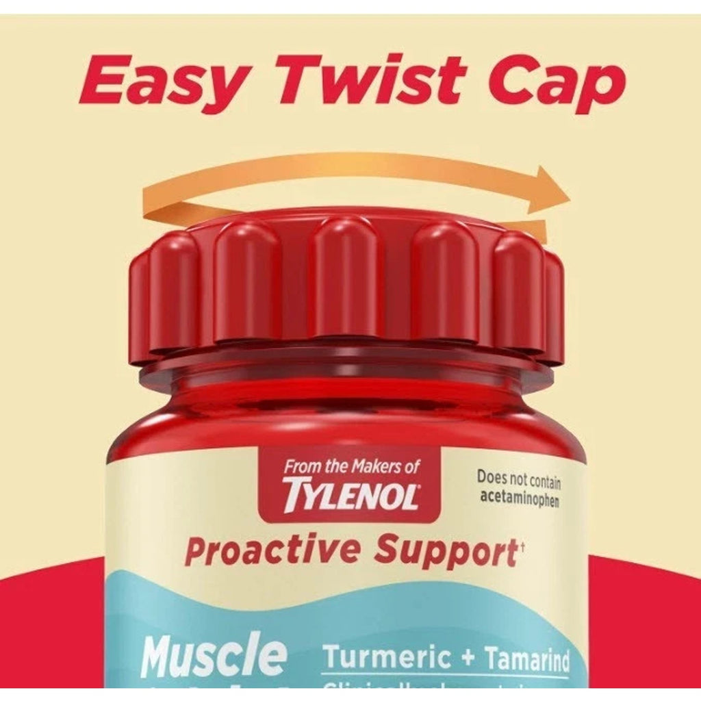 2 Pack TYLENOL Proactive Support Muscle & Joint + Stress 60ct Tumeric + Tamarind