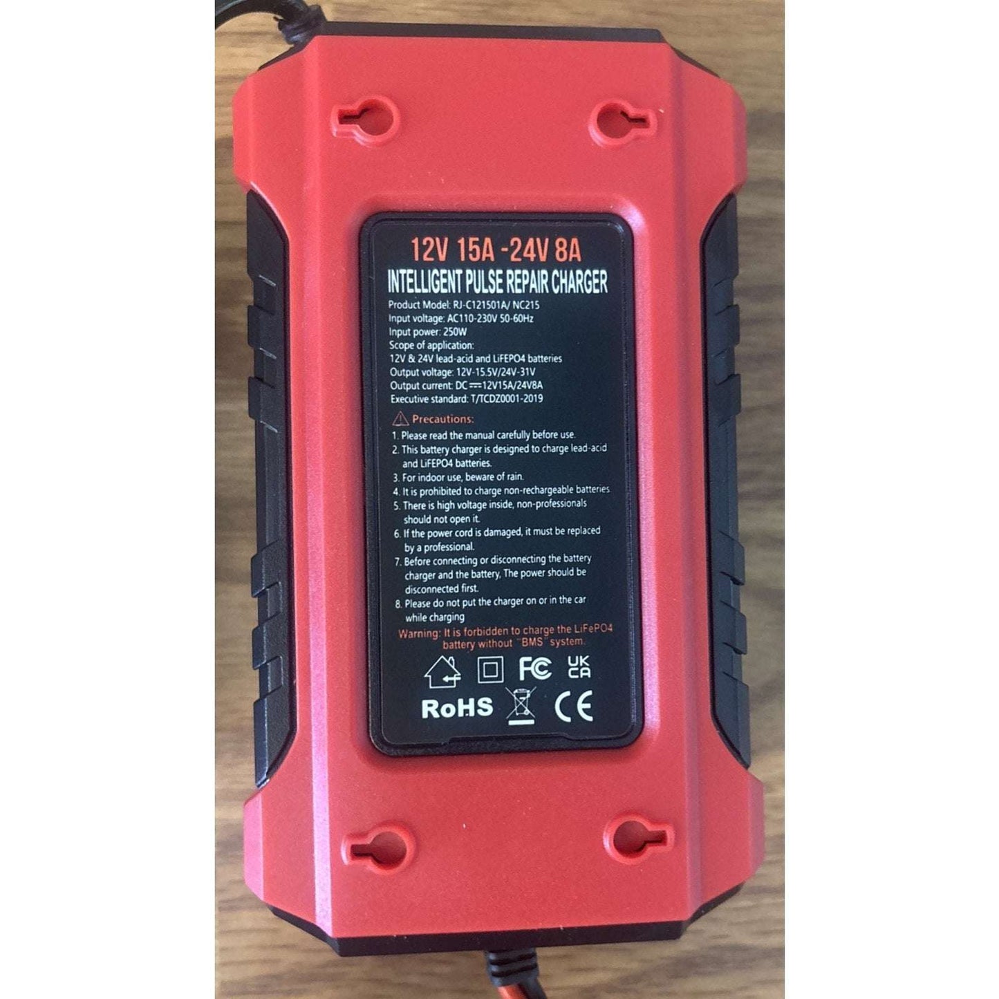 NEXPEAK 15A Smart Battery Charger 12V 24V 9 Stage Trickle LiFePO4 Car Truck Boat