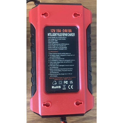 NEXPEAK 15A Smart Battery Charger 12V 24V 9 Stage Trickle LiFePO4 Car Truck Boat