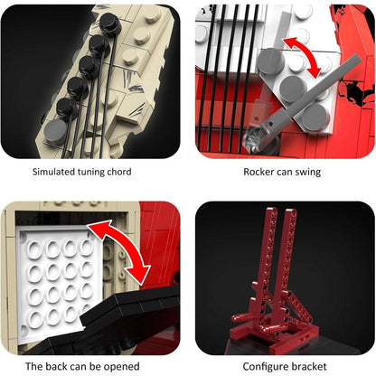 Electric Guitar Building Block Set w/ Reverb Amp Bluetooth Speaker -Music Lovers