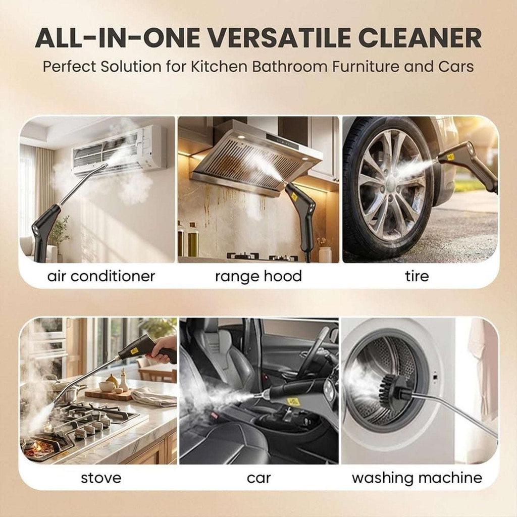 2500W High Temp/Pressure Steam Cleaner, 6 Adjustable Levels, 15s Heat-Up, 1.2L
