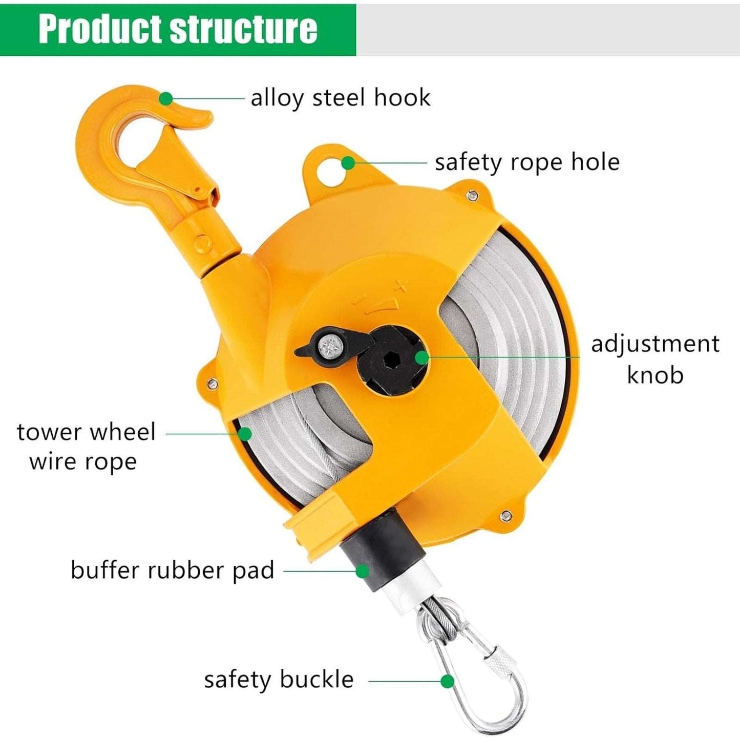 EW-5 Retractable Spring Balancer, 3-5KG(6.6-11Lbs) 1.5m Cable Hanging Tool