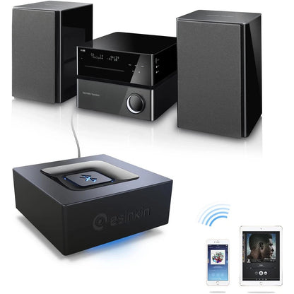 Bluetooth Audio Adapter Wireless Receiver For Home Stereo Music Streaming RCA