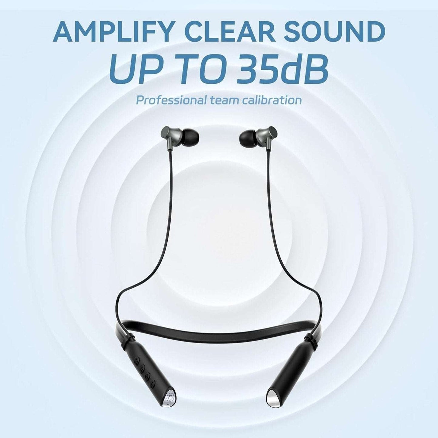 Bluetooth Hearing Aid for Seniors Neckband Hearing Amplifier Talk Calls & Music