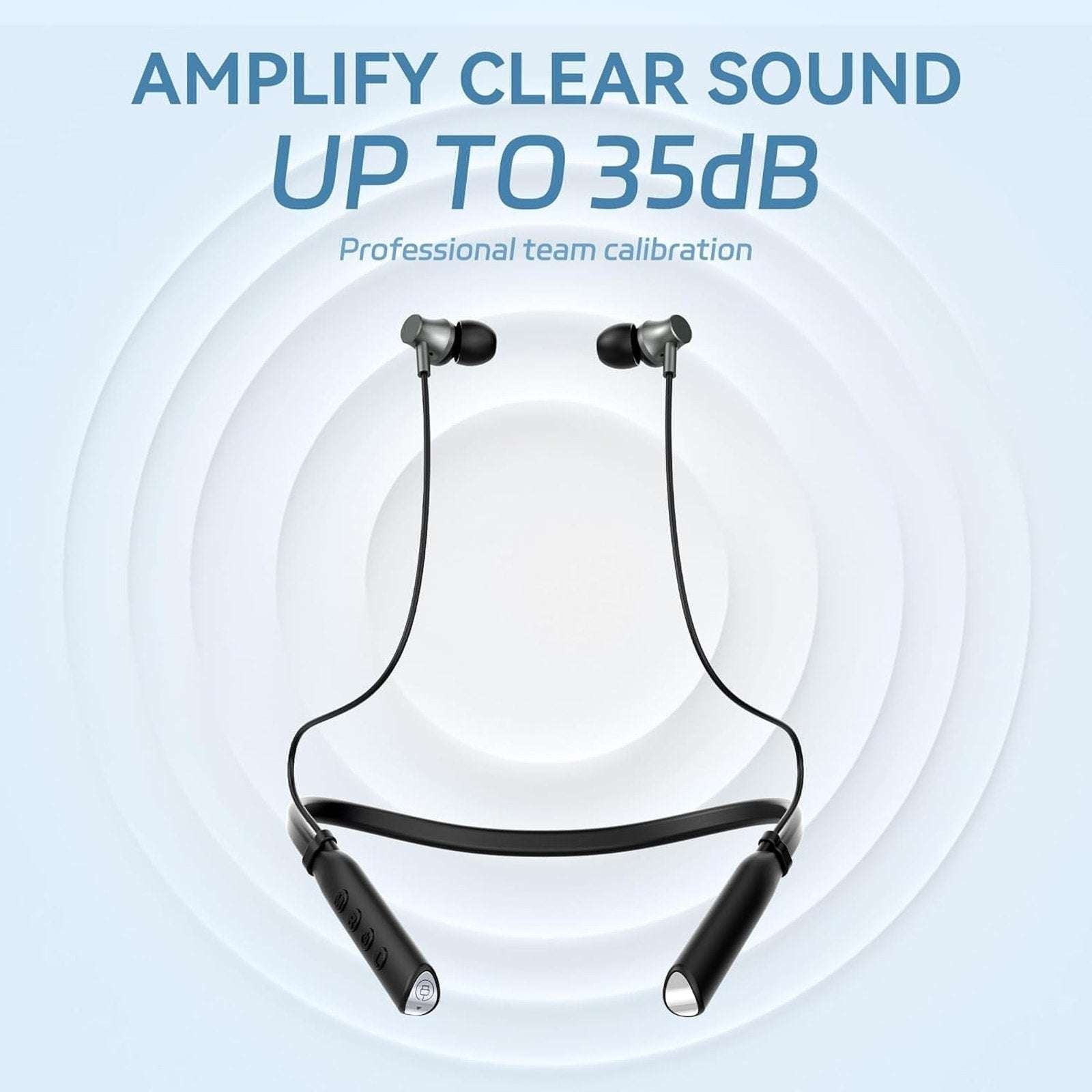 Bluetooth Hearing Aid for Seniors Neckband Hearing Amplifier Talk Calls & Music