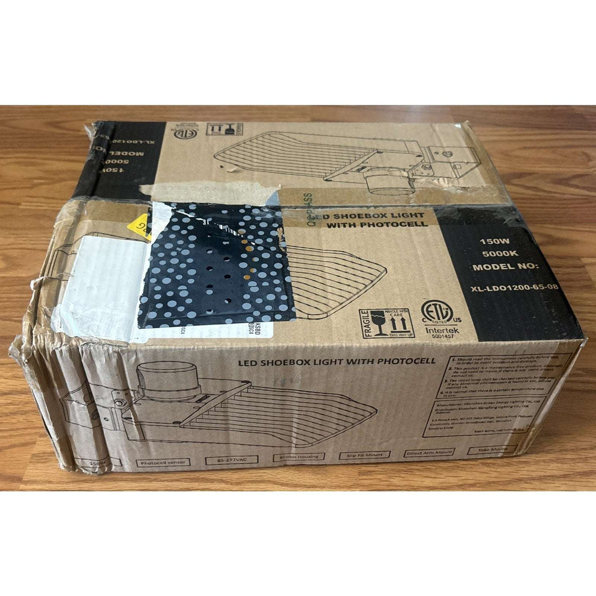 BIRITALO 150W LED Shoebox Street Light 5000K Waterproof, Photocell Dusk to Dawn
