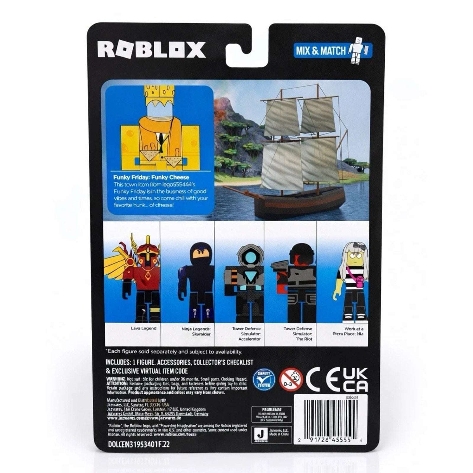 Jazwares Roblox Funky Friday Funky Cheese Action Figure & Exclusive Virtual Code