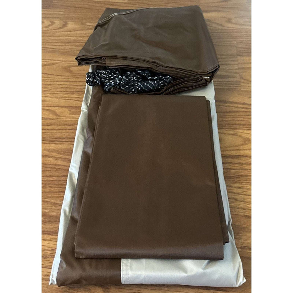 12x12 Gazebo Canopy Top Replacement Cover 2Tier UV Block Waterproof Beige Brown