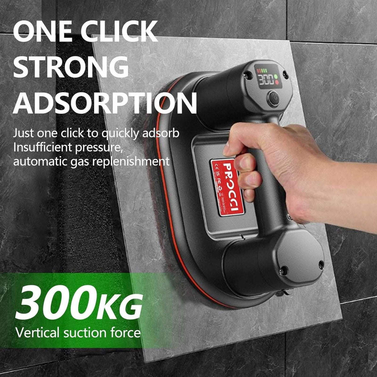 Electric Vacuum Suction Cup Lifting Tool Dual Motors 660lbs Glass Tile Granite