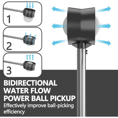 JKL 9Ft Two-Sided Telescopic Golf Ball Retriever for Water Stainless Steel Shaft