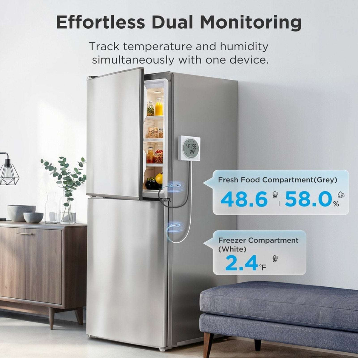 GoveeLife Smart Thermometer Fridge Freezer R1 Pro w/ Smart Gateway H5112 & H5044