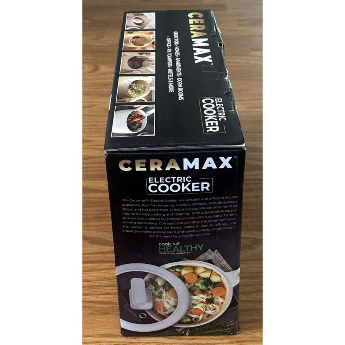 CERAMAX 1.6Qt Electric Hot Pot Ramen Multi-Cooker Steamer Non-Stick 800W RV Dorm
