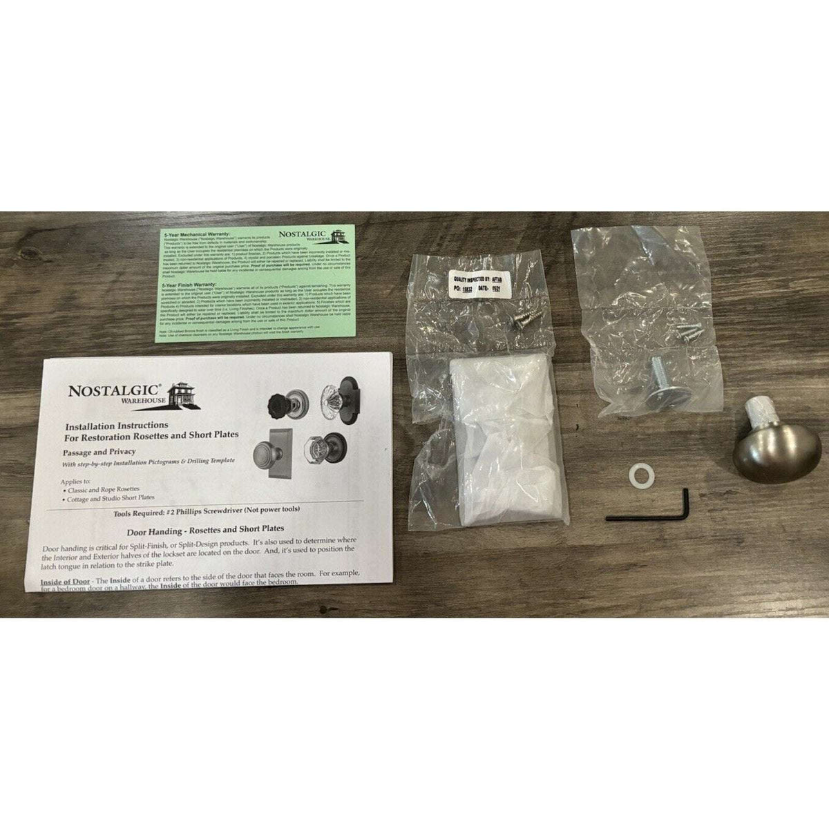 Nostalgic Warehouse New York Studio Single Dummy Door Knob in Satin Nickel