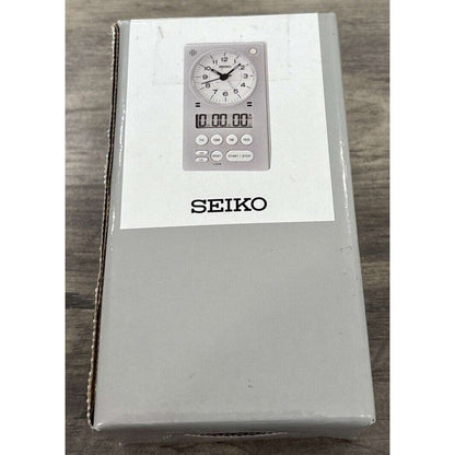 SEIKO Alarm Clock, Stop Watch & Kitchen Count Down Timer 3-in-1 QHE190SLH