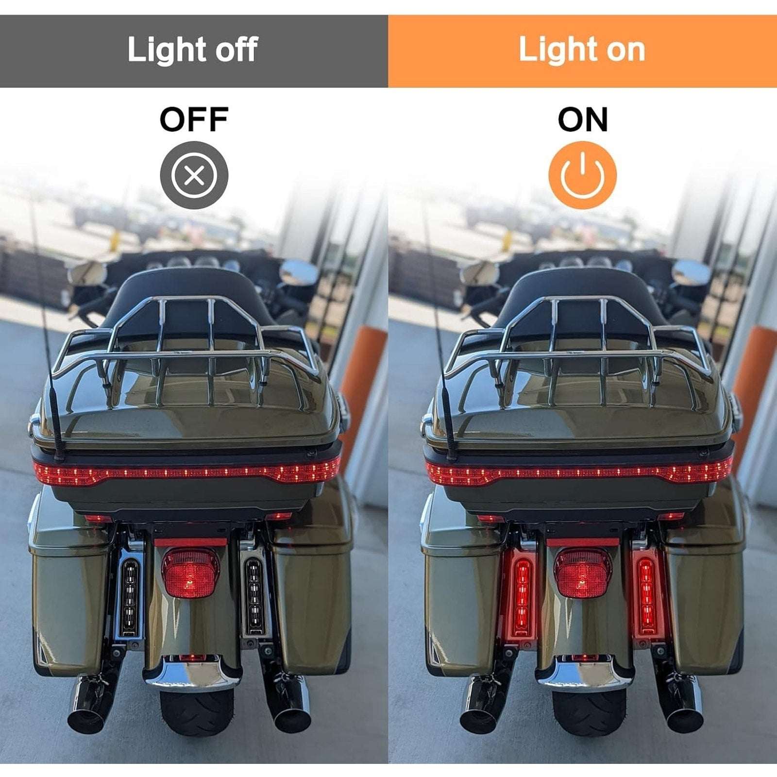 VG MOTO Saddlebag Filler LED Lights w/ Clear Lens for Harley Touring 2014-2022