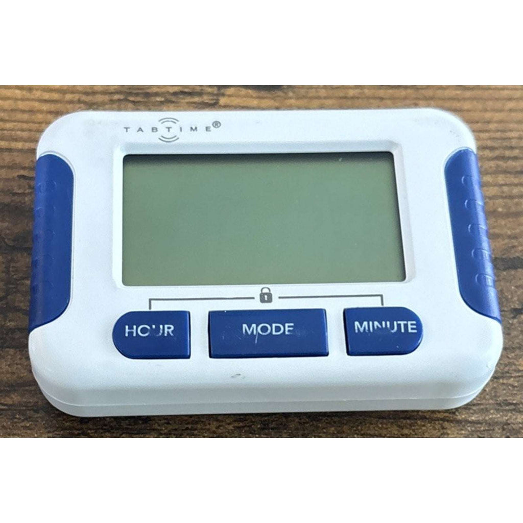 TabTIME Electronic Pill Timer Reminder with 8 Daily Alarms, Lockable Keys, 12/24
