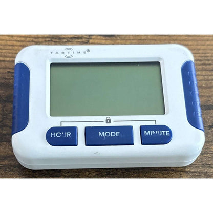 TabTIME Electronic Pill Timer Reminder with 8 Daily Alarms, Lockable Keys, 12/24
