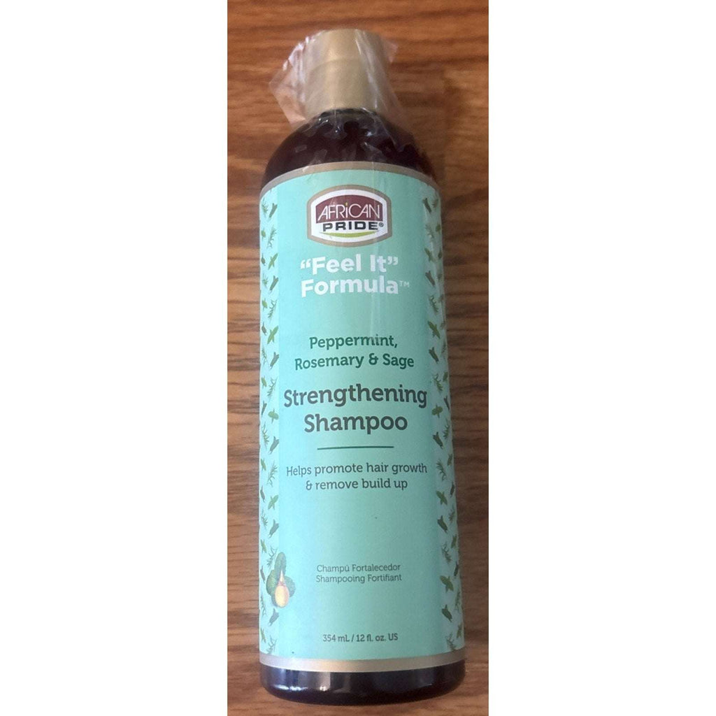 African Pride "Feel It" Peppermint, Rosemary & Sage Strengthening Shampoo 12floz