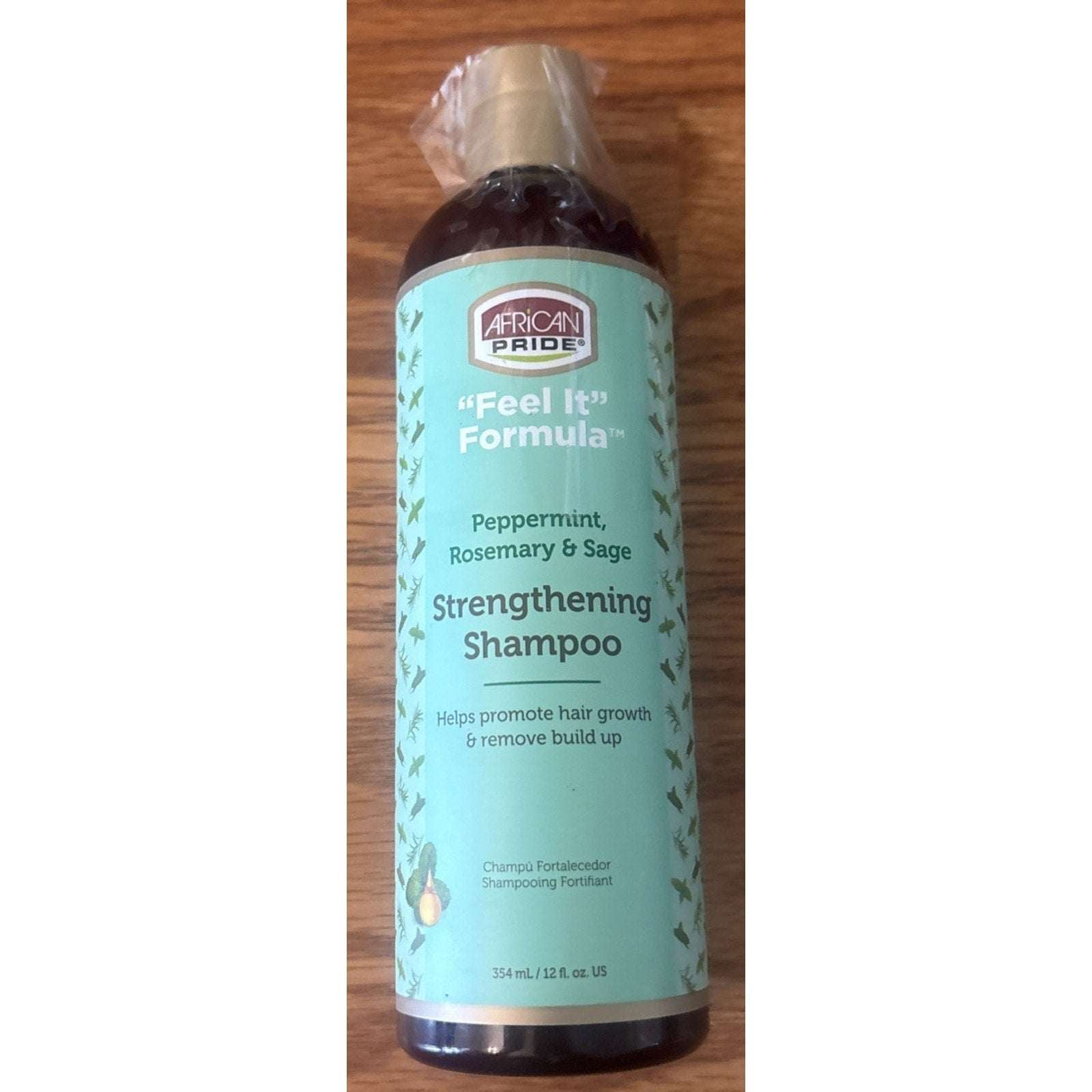 African Pride "Feel It" Peppermint, Rosemary & Sage Strengthening Shampoo 12floz