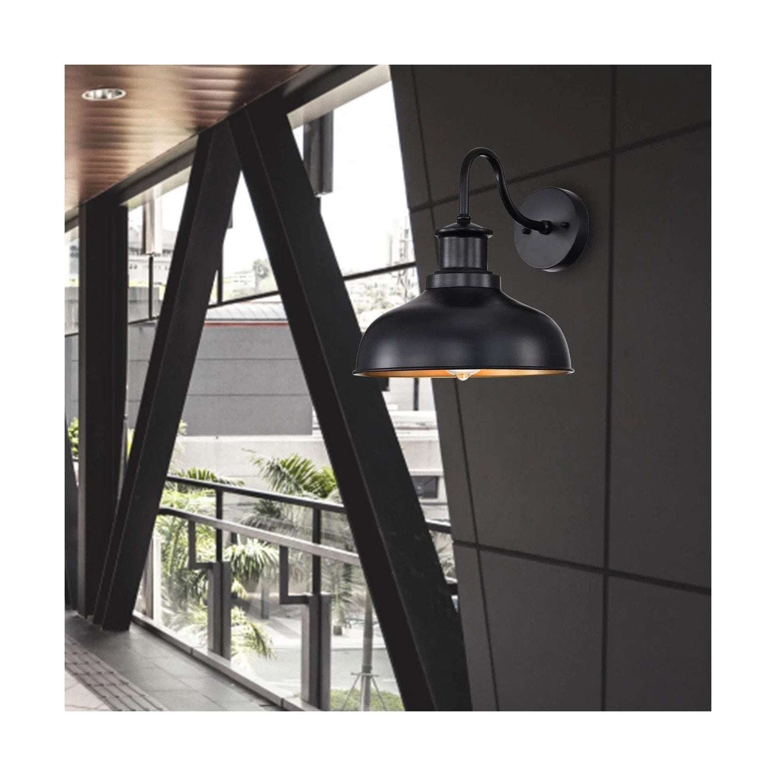 Diyel Outdoor DUSK TO DAWN Gooseneck Barn Light Wall Sconce Farmhouse Rustic