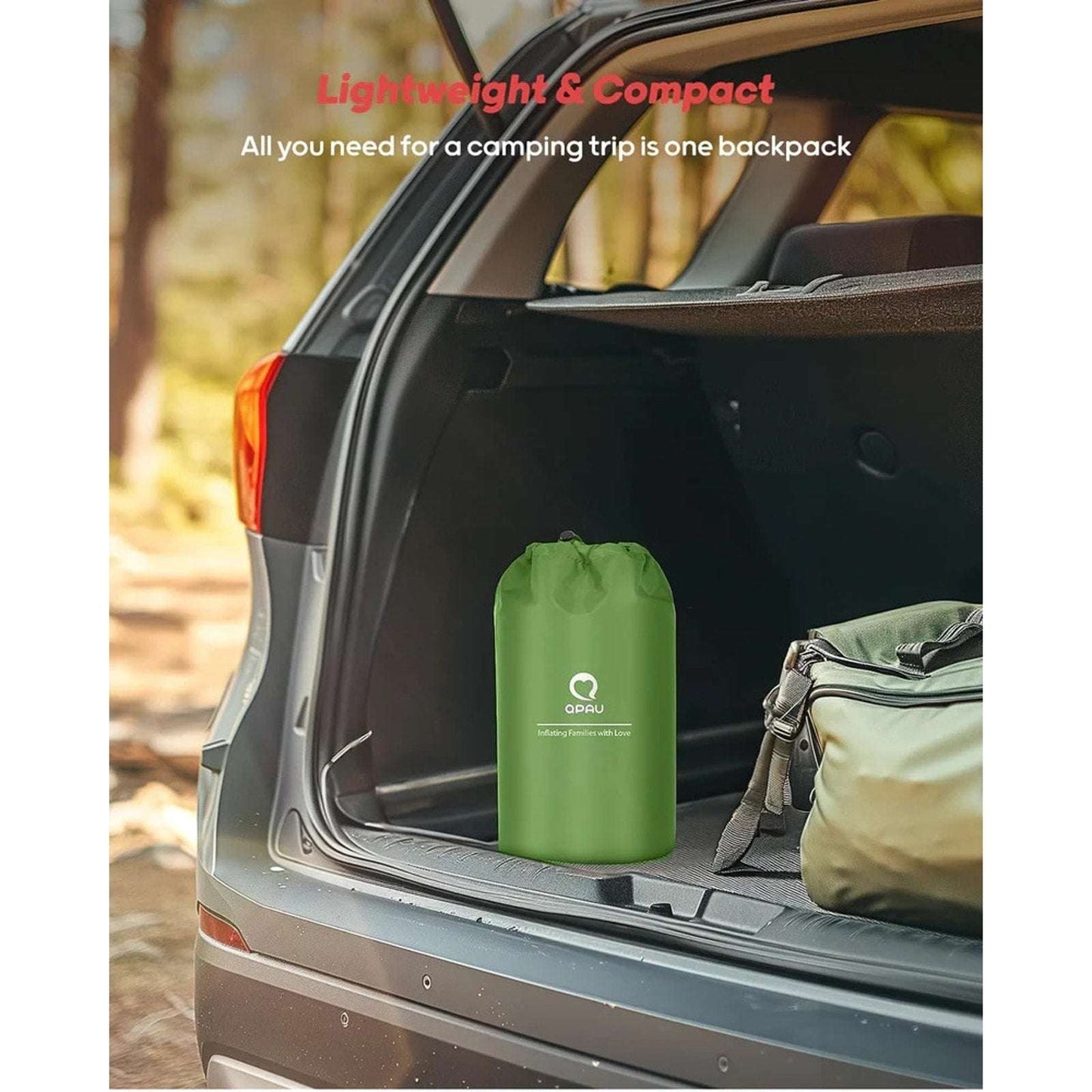 2 Person Ultralight Camping Inflatable Sleeping Mattress Pad Built-in Foot Pump