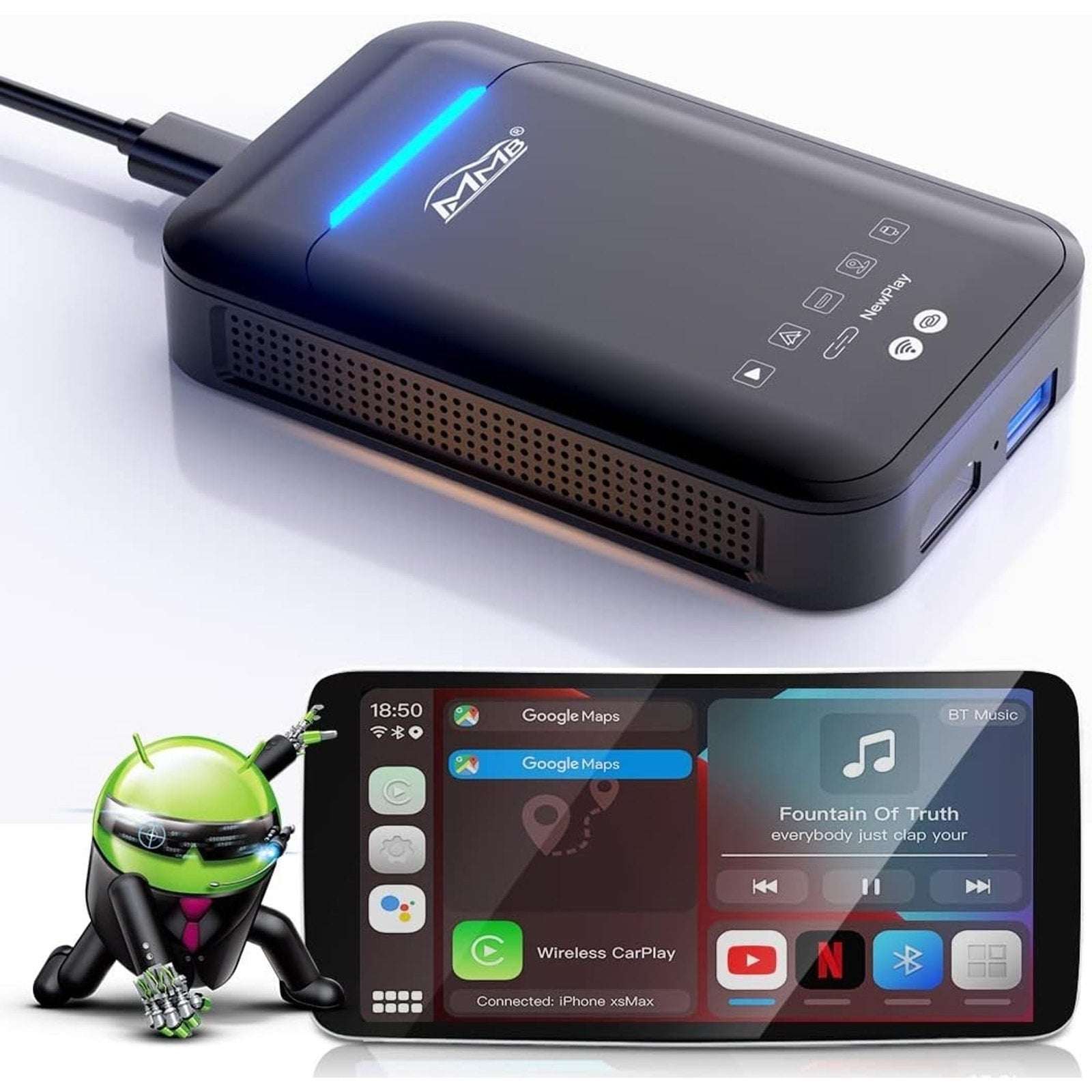 MMB PLUS 3rd Multimedia Wireless CarPlay Android 11 AI Video Box 4+64GB HDMI Out